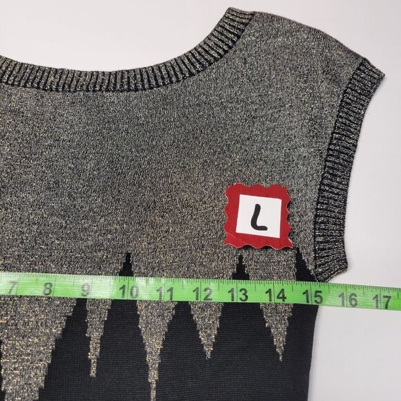 Gold and Black Glitter Party Dress or Sweater Dress -NEW ! Size M, L, XL - Picture 12 of 14